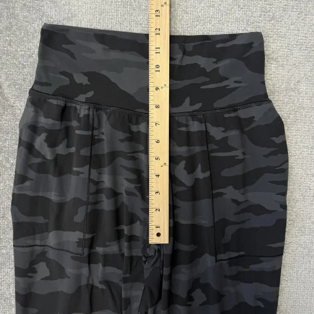 Athleta Salutation Camo Jogger Pants Womens Small Black Gray High Rise Yoga - Picture 7 of 11